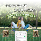 品竹户外防水太阳能蓝牙音箱仿真石头草坪音箱创意无线可移动插卡庭院音响室外花园露台背景音乐播放器 树桩套二立体声