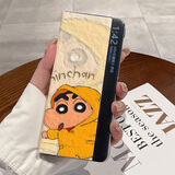 蜡笔小新适用于华为mateX7智能视窗OPPOFindN5手机壳荣耀MagicV5折叠xt卡通vivoXFold5真皮保护套 【雨天胶片白】折叠屏全包翻盖 华为 Mate X6典藏版