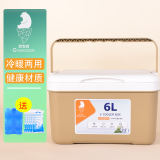 欧宝森保温箱6L 暖沙色冷藏箱户外露营野餐自驾车载冰箱食品保鲜箱商用