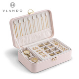 VLANDO生日礼物2025年新款首饰盒高档精致收纳盒带锁奥米妮plus-杏粉