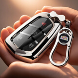 沃霆适用于凯迪拉克xt5钥匙包 ct6 ct5 ct4 atsl xt6 xt4钥匙套扣包壳 A款-银色【金属扣】