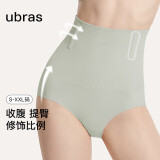 ubras高腰收腹提臀裤压缩塑身裤束腰修身女士内裤女鼠尾草三角裤XL