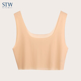 STW.SOTOWELL冰丝无痕背心女夏季防走光薄款透气宽肩吊带内搭无袖防透打底上衣 WM001肤色 抹胸 S (155)