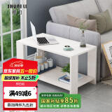 帅力边桌 储物床头柜收纳小茶几双层边几方桌60*40白色SL8303C