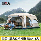 北极狼（BeiJiLang）帐篷户外家庭露营便携防晒防雨多人大空间野营双层两室一厅云雾灰