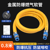 际工煤气管燃气管液化气天然气燃气灶具专用波纹管煤气罐防爆金属软管 【80厘米】加厚防爆新国标燃气管