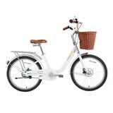 喜德盛（xds） 云朵 通勤自行车通勤车自行车成人通勤车自行车女士自行车单车 22寸白/咖啡|单速+铝架+礼包