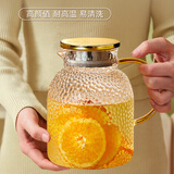 万家全凉水壶家用冷水壶耐高温大容量凉水杯高硼硅玻璃耐热花果汁茶水壶 【轻奢金盖】雅奢壶1.8L