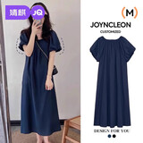 婧麒（JOYNCLEON）孕妇裙子夏季薄款连衣裙潮妈小清新孕妇夏装小个子韩版孕妇装 蓝色 L