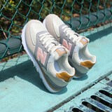 New BaraXan574运动鞋女2025新款百搭学生休闲跑步鞋轻便透气软底n字鞋子阿甘 灰金 39