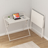 舒福思折叠书桌电脑桌家用简易办公写字学习桌成人卧室床头小桌子折叠桌 M码80cm 全白色_免安装