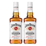 金宾（Jim Beam）占边波本波旁威士忌 进口洋酒柠檬沙瓦嗨棒可乐桶 大占边大金宾 金宾白占边白700mL2瓶