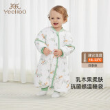 英氏（YEEHOO）婴儿睡袋5A抗菌纯棉宝宝四季通用分腿睡袋防踢被 春浔山野*S码