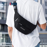 七匹狼单肩包男大容量斜挎包女运动男士旅行腰包胸包休闲百搭潮流小背包 潮流款-黑色