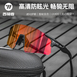 西骑者（WestBiking）骑行眼镜防紫外线太阳镜智能变色日夜两用近视防风防尘防溅护目镜 炫彩变色眼镜-黑色