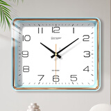 康巴丝（Compas）挂钟客厅钟挂墙2024年新款方形时钟石英钟表挂墙 7005A 蓝色35cm