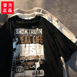 昌祥回力100%纯棉港风夏季原创短袖t恤男学生宽松潮流百搭ins情侣休闲半袖 黑色油画墙 100%纯棉 L