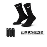 耐克NIKE袜子男子 速干透气运动袜 中筒袜三双装SX7676-010黑M