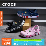 crocs卡骆驰洞洞鞋贝雅卡骆班轻便耐磨一脚蹬休闲鞋|205089 黑色/白色-066 44 (280mm)