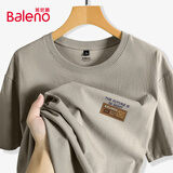 班尼路（Baleno）短袖男夏季美式潮流重磅纯棉运动宽松简约复古休闲圆领打底衫t恤