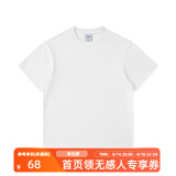 NOTHOMME日系潮牌夏季男款简约纯色圆领T恤情侣装宽松打底衫 大白色230g 宽松版 M (170)