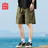 名创优品（MINISO）短裤男2025新款美式潮牌工装裤夏季户外机能风宽松中裤 军绿 XL