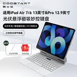 酷士达适用于iPad Air 7/6 13英寸&Pro 12.9英寸妙控键盘磁吸悬浮蓝牙苹果平板保护套壳光伏充电 白色