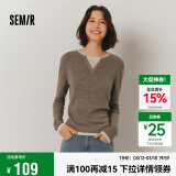 森马（Semir）森马毛衣女短款假两件含羊毛针织衫24冬新款保暖内搭109724107015