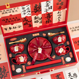 梦多福结婚礼物送新人实用新婚订婚礼物送新娘闺蜜朋友摆件陪嫁结婚用品 【要幸福鸭】碗筷餐具套装