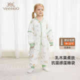 英氏（YEEHOO）儿童睡袋5A抗菌纯棉宝宝四季通用分腿睡袋防踢被 春浔山野*2XL码