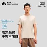 美力城T恤男女春夏新款短袖速干凉感宽松高端双面液氨纯色上衣情侣装277 【凉感 速干】沙丘棕 男款 2XL