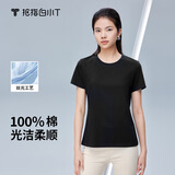 拇指白小T 【断码清仓】男士短袖t恤男短袖纯棉衣服打底衫易打理上衣 【丝光棉】黑色女款-无T标 M