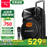 山水（SANSUI） A12-66广场舞音响户外K歌重低音蓝牙音响便携式移动舞台拉杆音箱大功率扩音器 旗舰plus版（12寸重低音+单麦）