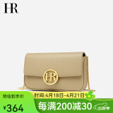 HR赫莲娜牛皮包包女包婚包单肩包婚庆送礼斜挎包女包生日礼物 杏色 中包