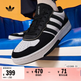 adidas「面包鞋」COURTIC经典运动板鞋男女阿迪达斯官方三叶草 白/黑JS3034 42