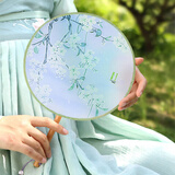 欧利文【5折清仓】团扇diy印花团扇结婚成品cos汉服古风扇子中国风宫扇舞蹈苏州苏绣双面半透圆扇