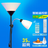 秒舒康双灯高亮落地灯客厅沙发卧室床头无频闪学习书房阅读氛围立式台灯 F02黑超亮双灯智能25W+10W+遥控