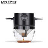 CAFE RHYME臻航 无需滤纸 600 目咖啡过滤器滤网 滤杯漏斗 手冲咖啡壶套装 黑色滤网+杯托