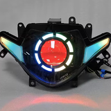 山头林村铃木GSX250R摩托车灯 升级改装全LED双光透镜大灯总成天使眼 配件 大灯总成装LED双光透镜85W全APP