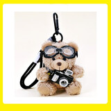 Murcia闪光相机小熊包挂件毛绒玩偶包包钥匙扣可爱公仔学生情人节礼物 