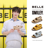 百丽（Belle）张凌赫同款smiley联名快乐吐司1代升级版女勃肯凉鞋D7X1DBL5 【张凌赫同款】杏色-女款 （1代升级版） 38 (240mm)