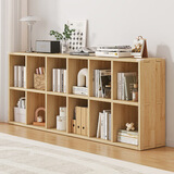 立太（LEADTEK）全实木书架置物架落地实木书柜展示柜学生收纳柜矮柜柜子储物柜 全实木【加高加深12格】180x30x75cm-送防撞角套