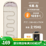 骆驼（CAMEL）户外睡袋 轻盈加厚保暖双人旅行露营室内便携成人睡袋 03009 卡其 2.15kg 左 可拆卸 均码
