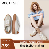 Rockfish复古德训鞋女2024年秋季运动板鞋原版平底女鞋休闲单鞋女款 米白色皮面 37
