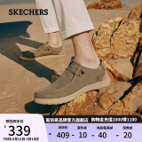 斯凯奇（Skechers）男鞋春季懒人一脚蹬帆布鞋商务通勤低帮休闲鞋百搭板鞋66387