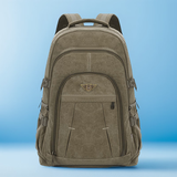 FULINCHENG大容量70升加厚帆布双肩包地质包背包时尚旅行包旅游登山包袋 草绿大号