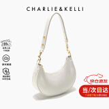 CHARLIE&KELLI CK品牌包包女包2025新款手拎半圆新月包女单肩斜挎包母亲节礼物 纯白【京仓配送 赠礼袋 】