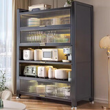 摩霄厨房置物架落地餐边防尘带门储物碗柜大容量收纳橱柜子三层70*42