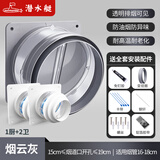 潜水艇抽油烟机止逆阀厨房卫生间专用烟道止烟排烟管回烟逆止通用止回阀 A5.一厨两卫