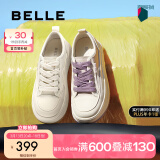 百丽（Belle）网面透气小白鞋板鞋女商场同款奶糕厚底休闲鞋B1175BM3 葡萄芝士 36 (230mm)